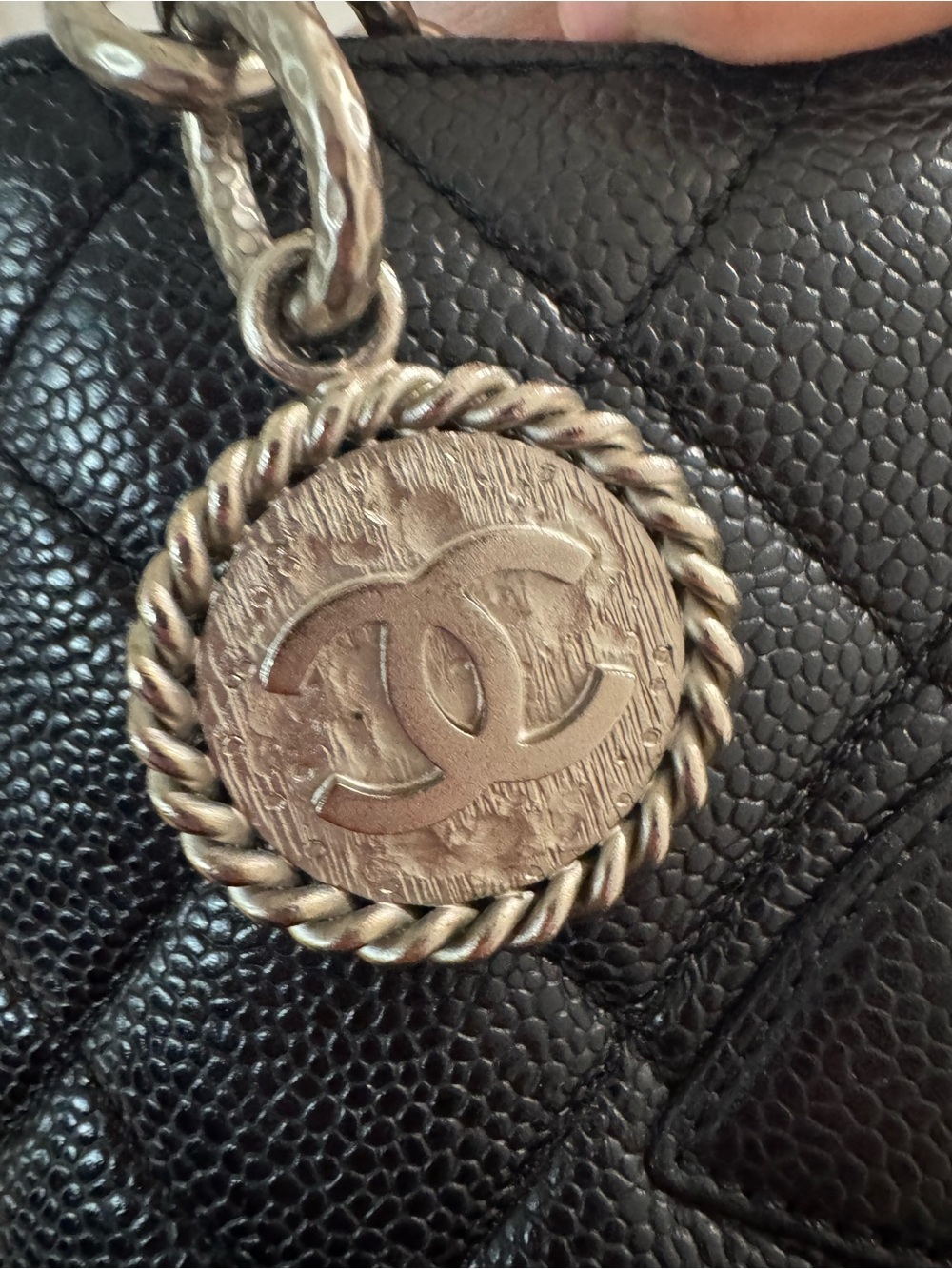 Chanel Black Caviar Medallion Tote Bag Leather - Picture 10 of 17